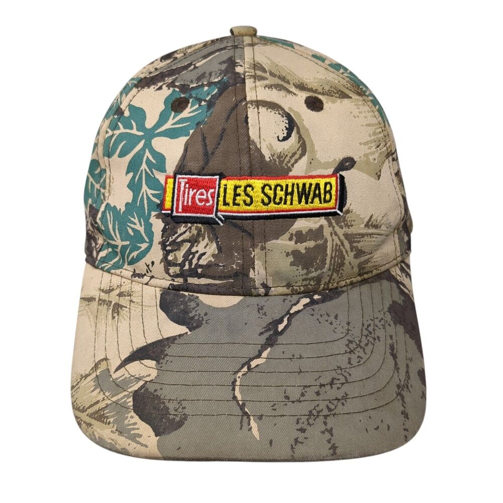 Tires Les Schwab Snapback Hat Camouflage One Size Adjustable Embroidered GO USA